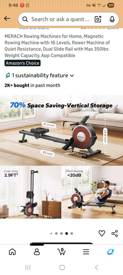 Merach Rowing Machine model Q1S 350lb capacity like new - Thumbnail 9