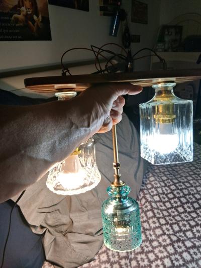 Custom Glass Bottle Elegant Light Fixture - Thumbnail 6