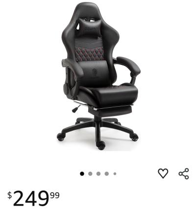 Dowinx Gaming Chair 350lbs cheaper than Amazon like New - Thumbnail 2