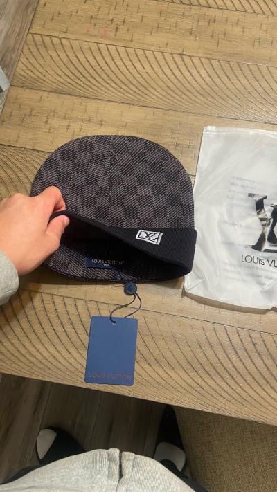 Dark grey Lv designer beanie - Thumbnail 3