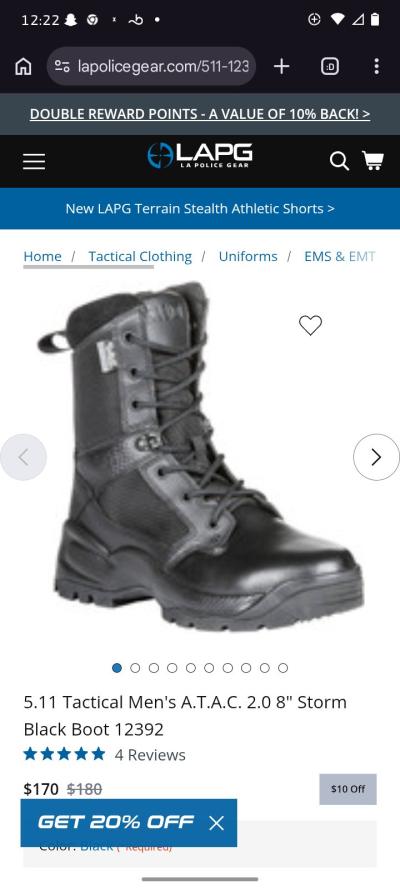 Black tall mens work boots sz 8 and half - Thumbnail 7
