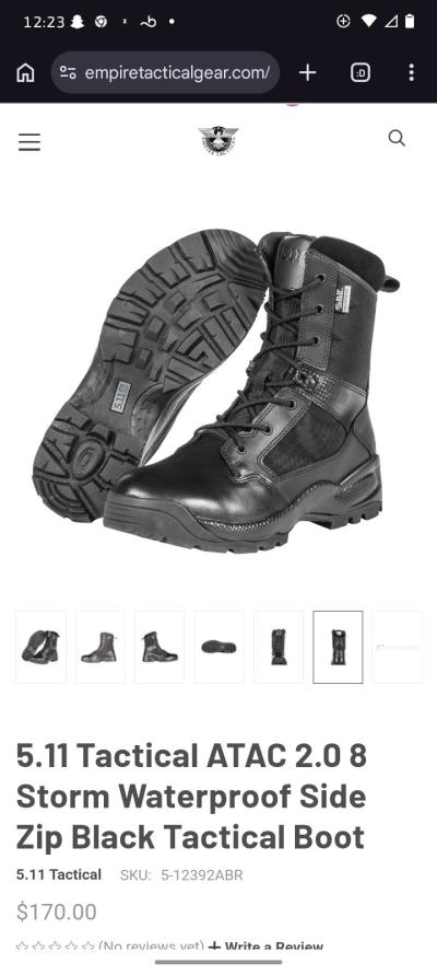 Black tall mens work boots sz 8 and half - Thumbnail 8