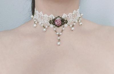 Victorian Gothic lace choker necklace