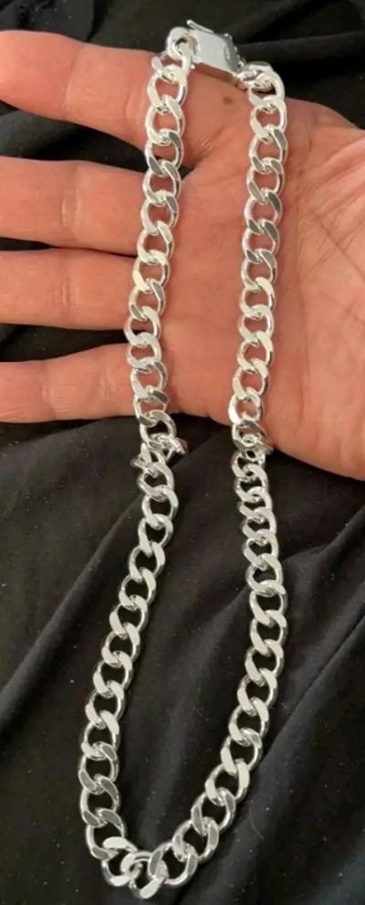 Brand New 9mm 925 Silver Cuban Link 22 Inches Long 925 - Thumbnail 5