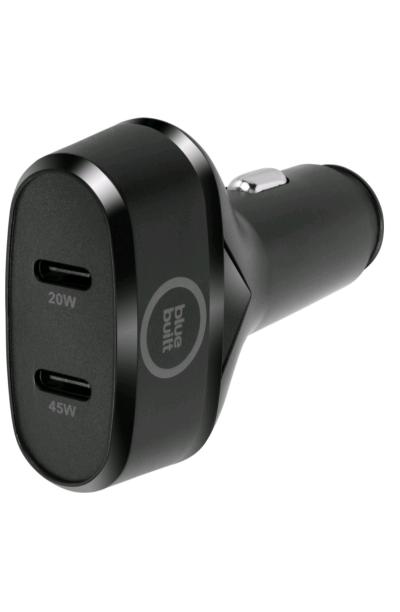 BlueBuilt Power Delivery Car Charger with 2USBC Ports 45W Bl