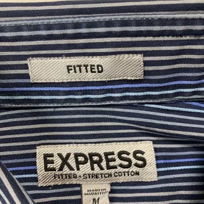 EXPRESS Shirt Mens Medium Button Up Striped Long Sleeve Fitt - Thumbnail 3
