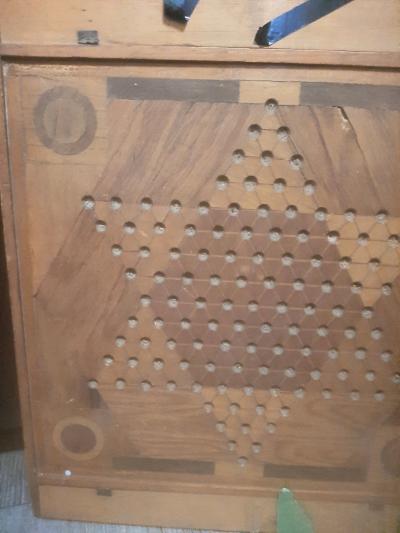 vintage carrom panel wodode 2 sided chienese checker board - Thumbnail 9
