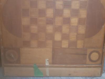 vintage carrom panel wodode 2 sided chienese checker board