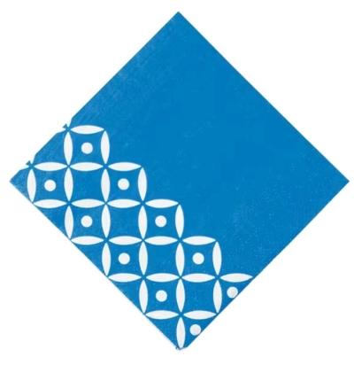 Blue Geometric Beverage Napkins