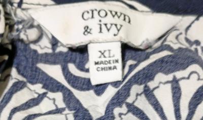 Crown and Ivy pullover blouse in Navy and white - Thumbnail 4