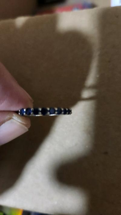 14k white gold ring with sapphires - Thumbnail 2