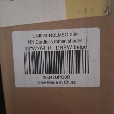 NN Cordless Roman Shades 33W x 64H Drew Beige - Thumbnail 3