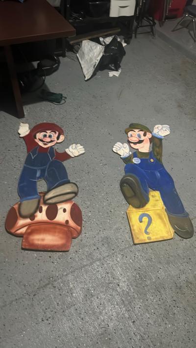 Mario  Luigi Wall Art  Wooden Cutout Decor  Set of 2