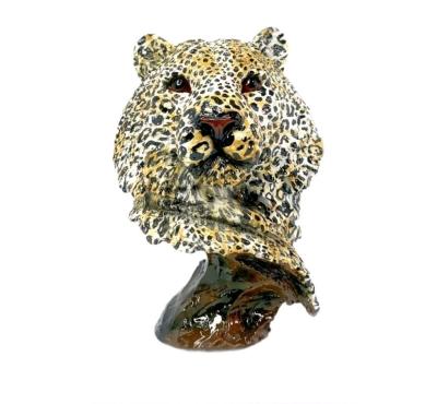 Resin Leopard Head Statue