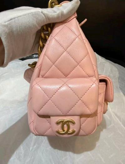 Channel Hobo Bag in Pink - Thumbnail 3