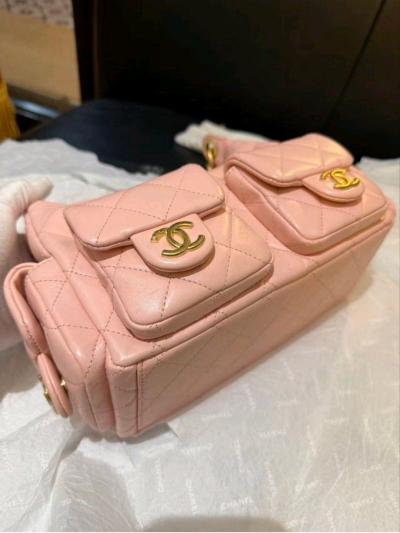 Channel Hobo Bag in Pink - Thumbnail 2