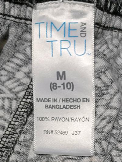 Time and Tru black and white patterned straight leg pants - Thumbnail 3