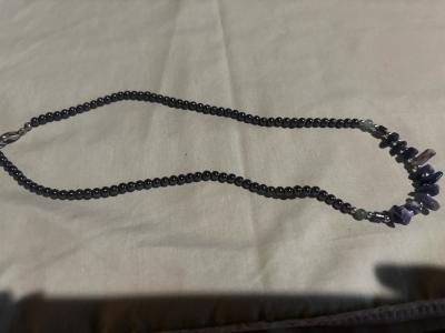 steel necklace with multicolored stones - Thumbnail 2