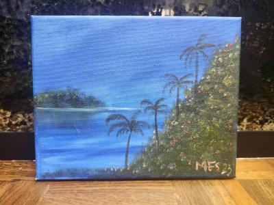 Serene Florida Lagoon Original Oil painting on 8x10 canvas - Thumbnail 5