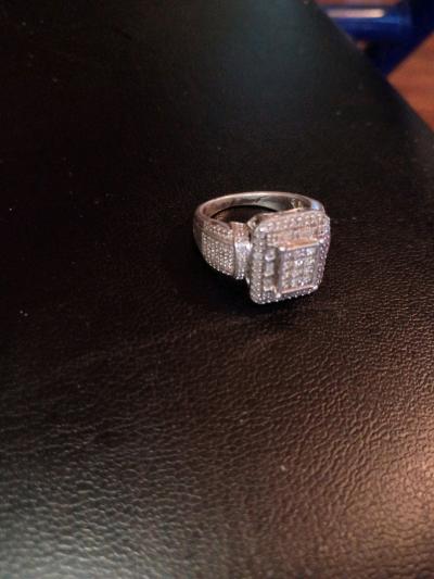 925 Sterling and 2ct diamond princess cut engagement ring - Thumbnail 7