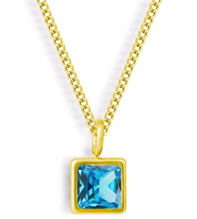 Aquamarine Necklace In Gold