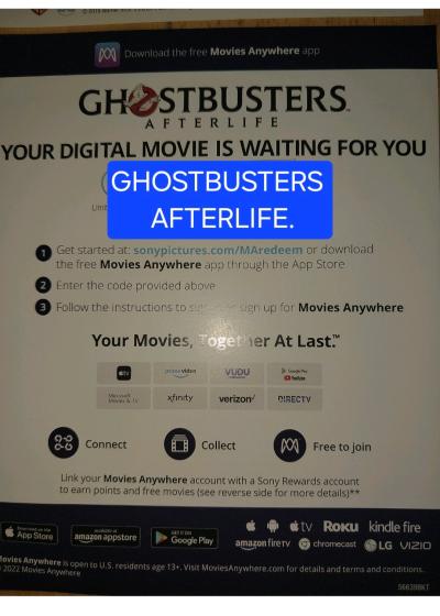 Ghostbusters AFTERLIFE digital movie