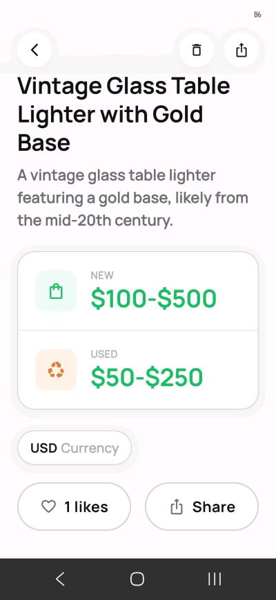 vintage glass table lighter zippo