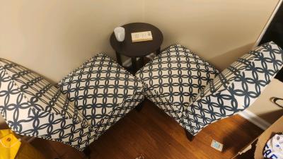 2 chairs and table