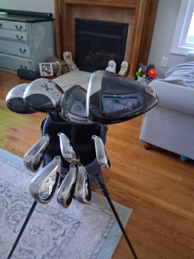 Golf clubs good starter set 6 thru sand wedge 4 woods all gr