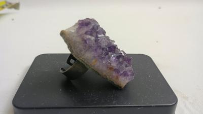 raw amethyst ring just a piece amethyst glued to a multisize