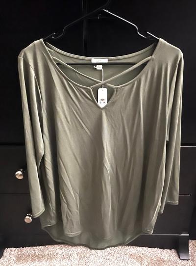 Womens Olive Dress Shirt