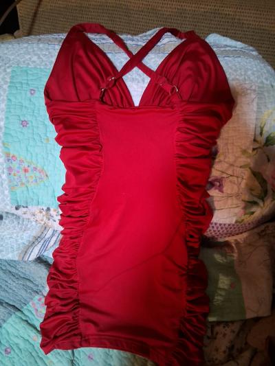 size small little red dress - Thumbnail 2
