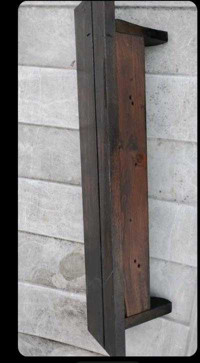 A   Antique Wooden Vintage Stained Shelf