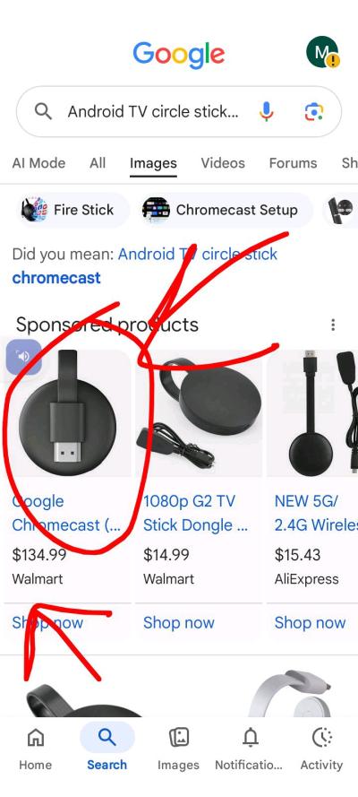 Google Chrome cast TV stick with hdmi etc