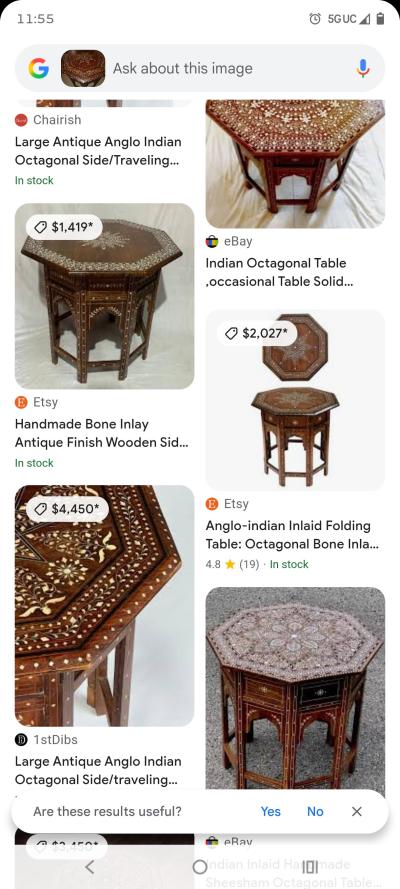 18th to 19th century octagon bone inlay table - Thumbnail 5
