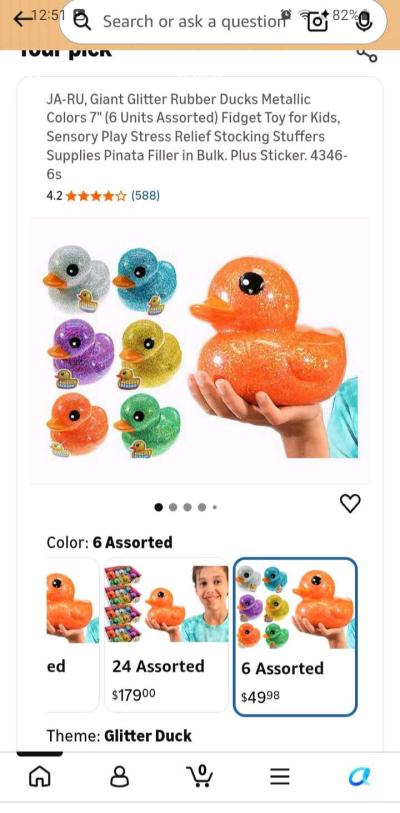 7in Glitter Ducks Pack of 6 - Thumbnail 4