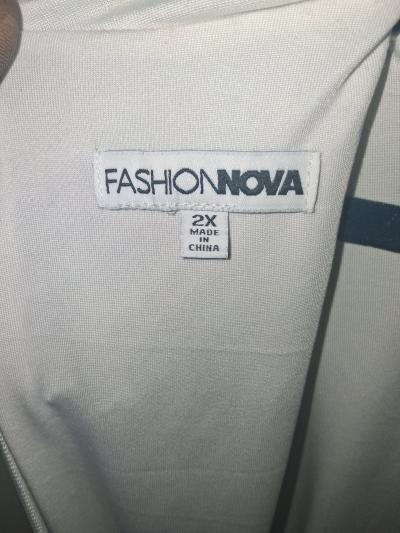 Fashion Nova Short Sleeve White Sequin Body Con Dress - Thumbnail 4