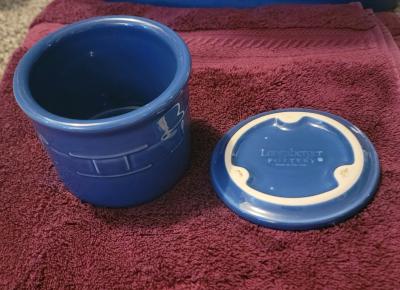 Longaberger Woven Traditions Cornflower Blue Pint Crock Lid - Thumbnail 6