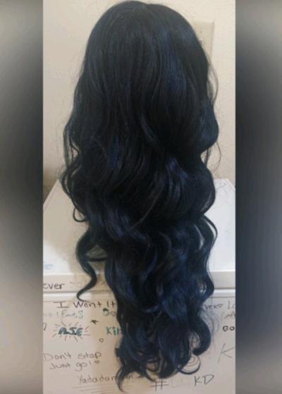 Blue and Black synthetic wig - Thumbnail 4