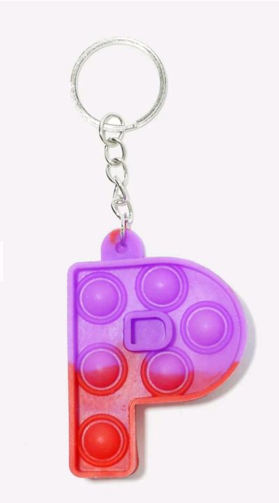 Alphabet Push Pop Keychain  P
