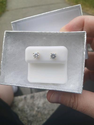 1ct diamond silver earrings