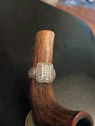 925 Sterling and 2ct diamond princess cut engagement ring - Thumbnail 3