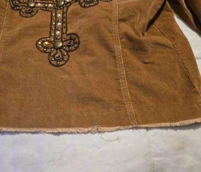 Ivy Jane Womens Brown Studded Button Jacket w Pockets Size L - Thumbnail 5