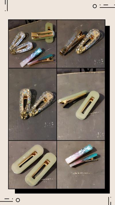 Handcrafted Resin Hairclips