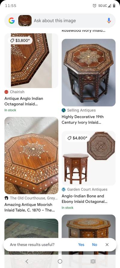18th to 19th century octagon bone inlay table - Thumbnail 7