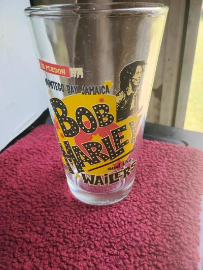 A 1974 Vintage Bob Marley Tall Glass