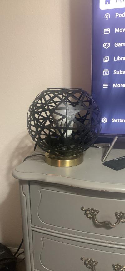 black orb golden stand lamp its cleaned and used - Thumbnail 2