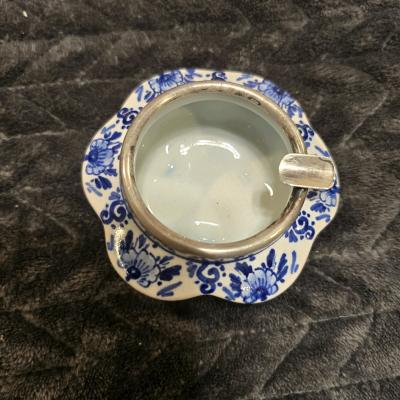 vintage Swedish Delfts Halland porcelain footed ashtray - Thumbnail 3