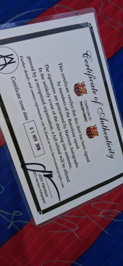 Signed FC Barcelona 20162017 Home Shirt  Jersey with COA - Thumbnail 2