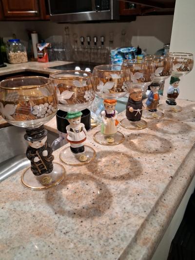 6 Hummel Figures glass
